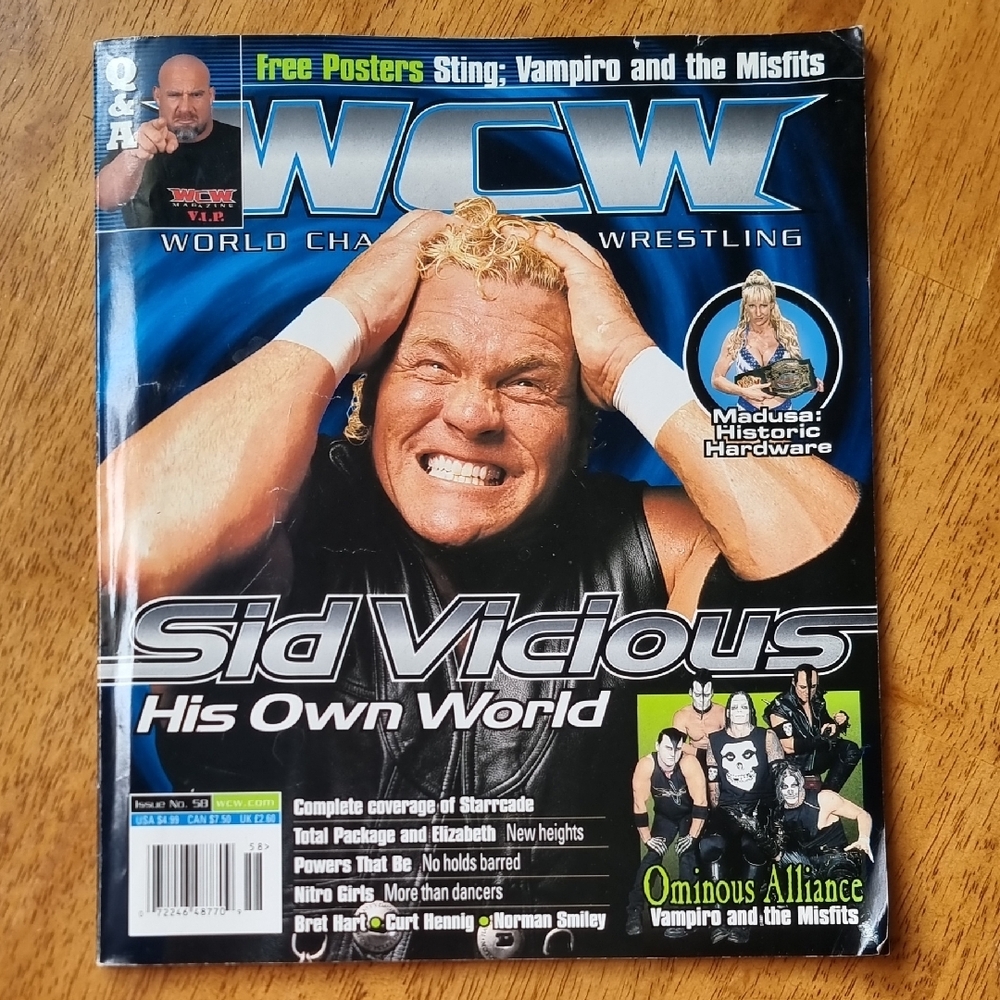 WCW Wrestling Magazine Featuring Sid Vicious Issue #58 February 2000